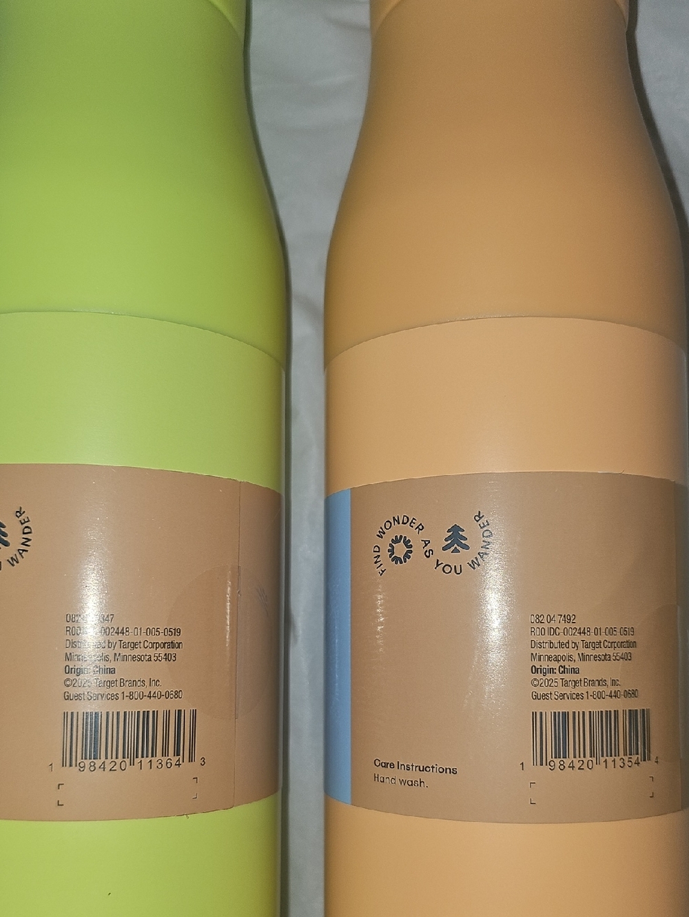 Embark 24 oz Water Bottle - Yellow/Green & Light Orange Screw-Top Lot of 2, New - Picture 6 of 15